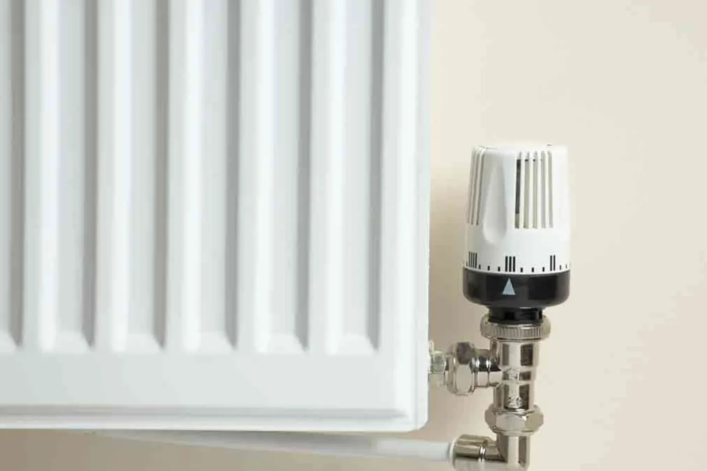 Thermostatic radiator valve fitted as part of a UK central heating system